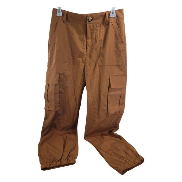 Shein Large Brown Orange 30x28 Cargo Pants Used Dark Hipster Modern Coffee Style - Picture 1 of 11